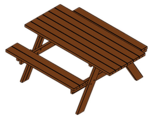 Tavolo da picnic Losa Esterni da Vivere in legno marrone con panca asimmetrica