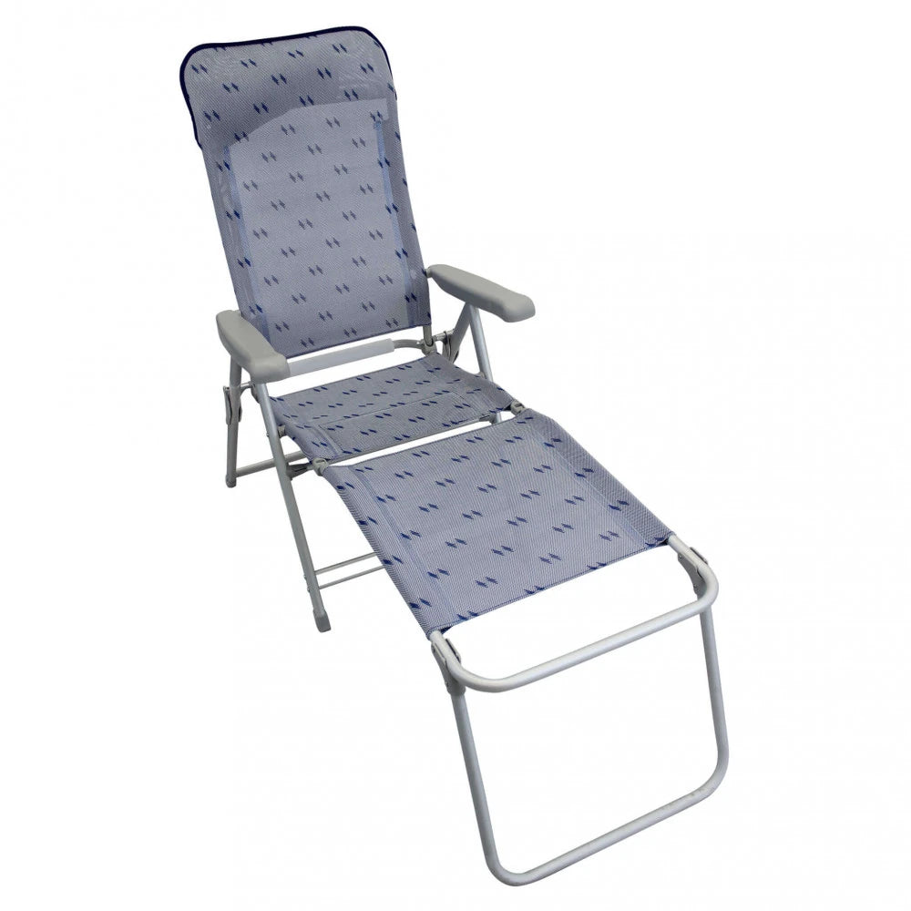 Poggiapiedi Ischia Tortora in alluminio e textilene, abbinabile alla poltrona Ischia per esterni, abbinato con poltrona ischia