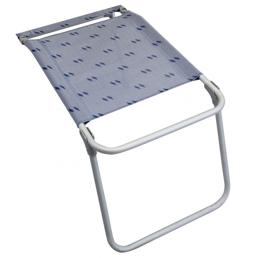 Poggiapiedi Ischia Tortora in alluminio e textilene, abbinabile alla poltrona Ischia per esterni.