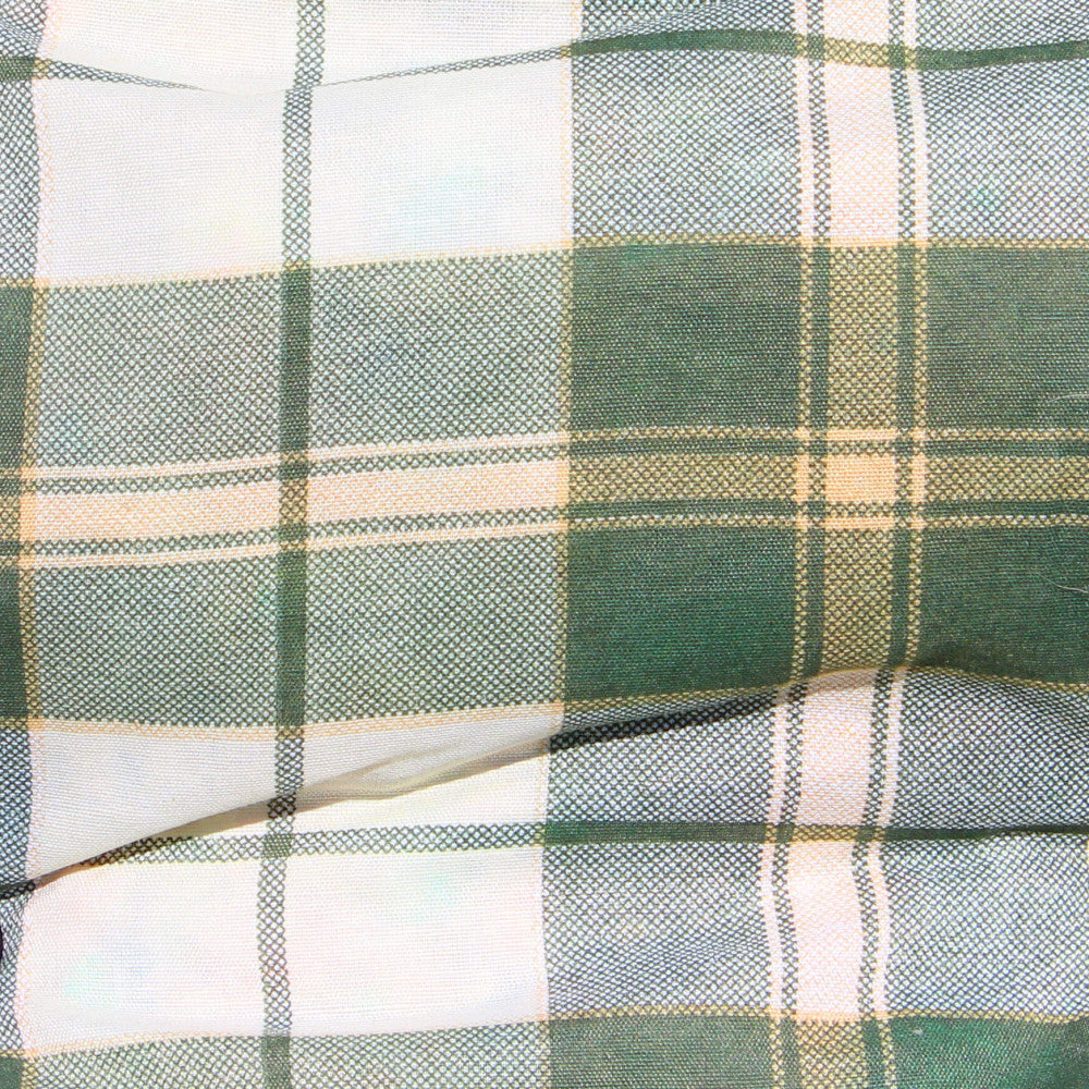 Motivo a quadri verde e bianco del cuscino in cotone