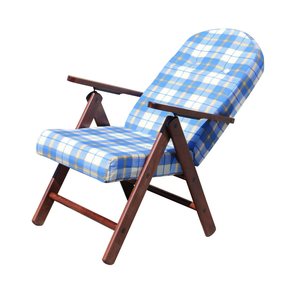 Cosma Poltrona Relax In Legno Di Faggio Con Motivo Tartan