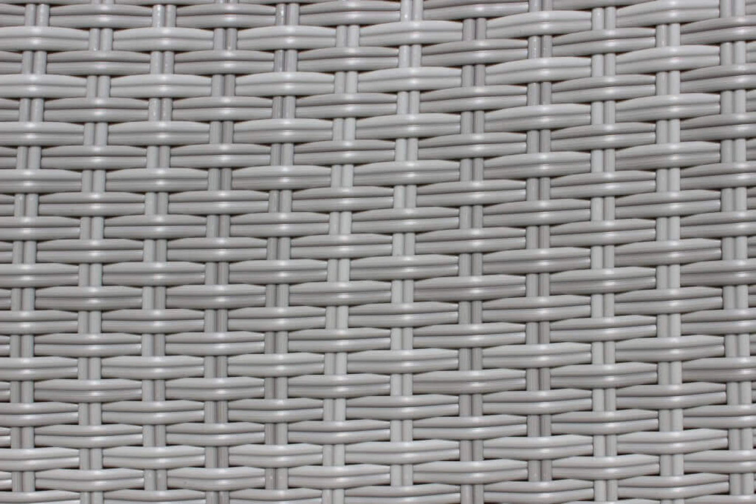 Poltrona lounge Azore Grigia in polyrattan intrecciato con struttura in alluminio e cuscini inclusi, per esterno, dettaglio trama polyrattan