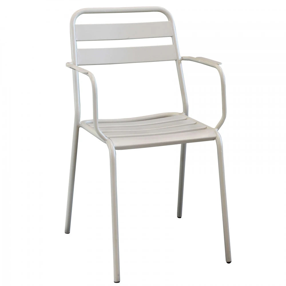 Poltrona Bristol Tortora impilabile in polipropilene effetto rattan, seduta ampia e resistente per esterni.