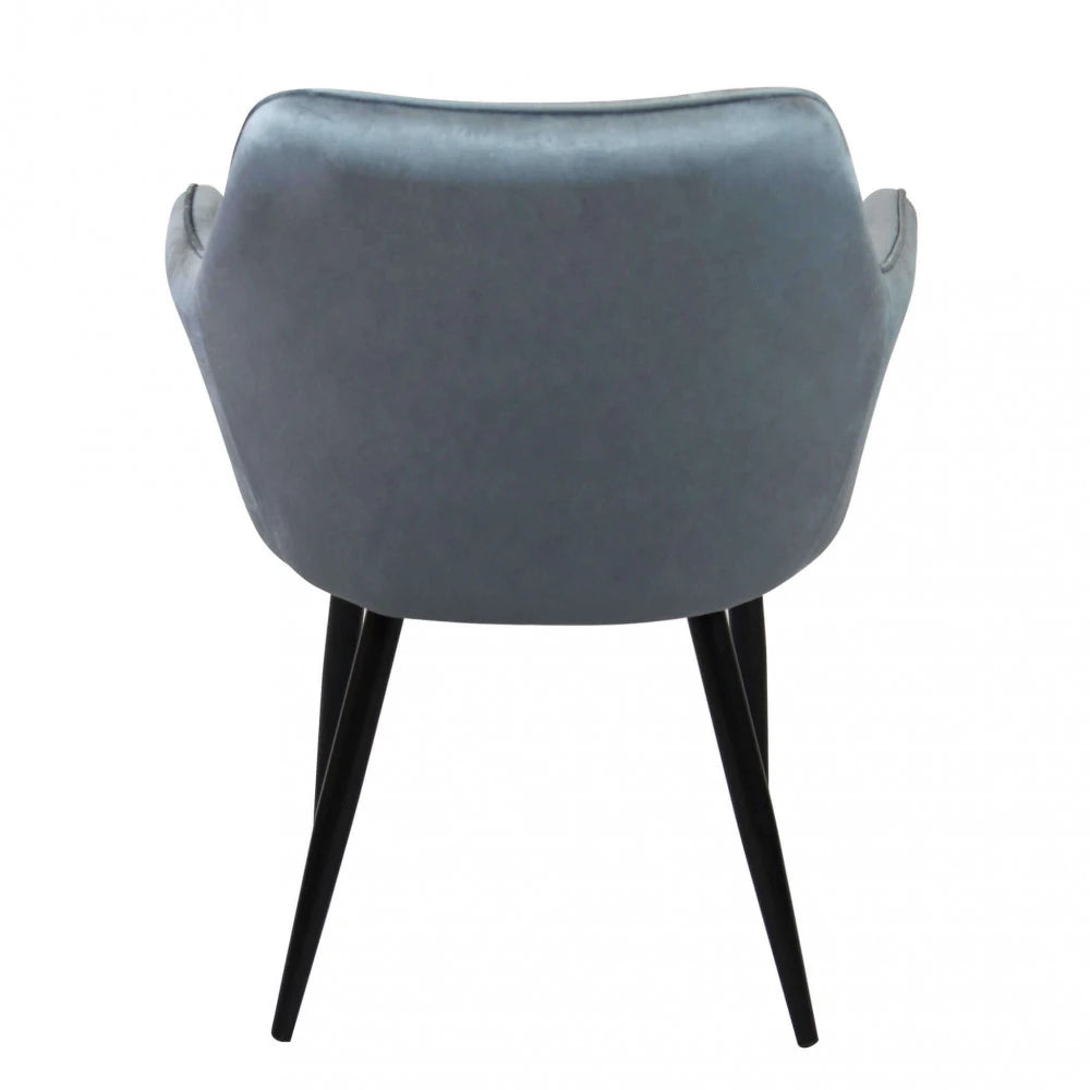 Poltrona Candy: Velluto Grigio per un Lusso Quotidiano, vista posteriore