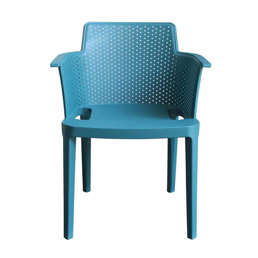 Poltrona Cathy color verde petrolio in polipropilene, leggera e resistente.