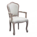Poltrona Charlene in tessuto bianco/chiaro con schienale alto modello Imperatore e braccioli