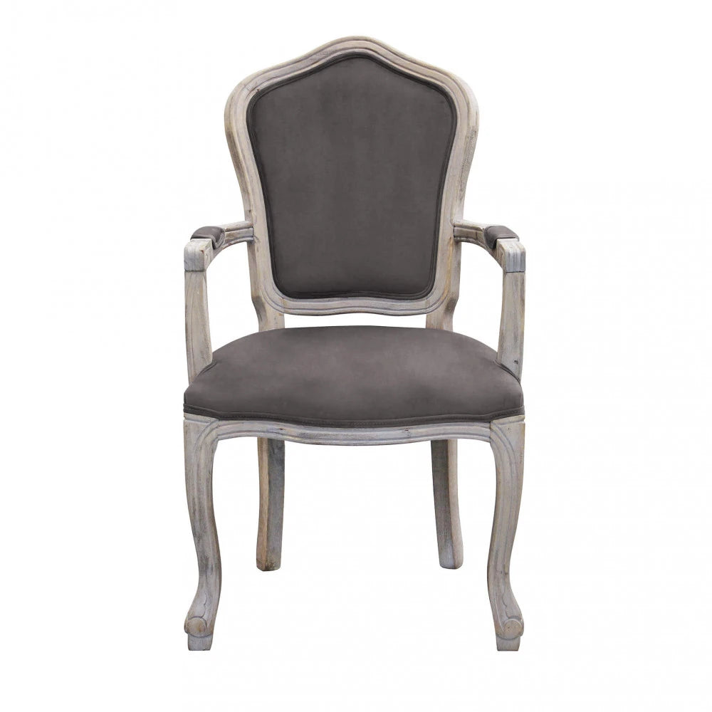 Poltrona in Velluto Taupe Charlene: Lusso e Design per Sala da Pranzo