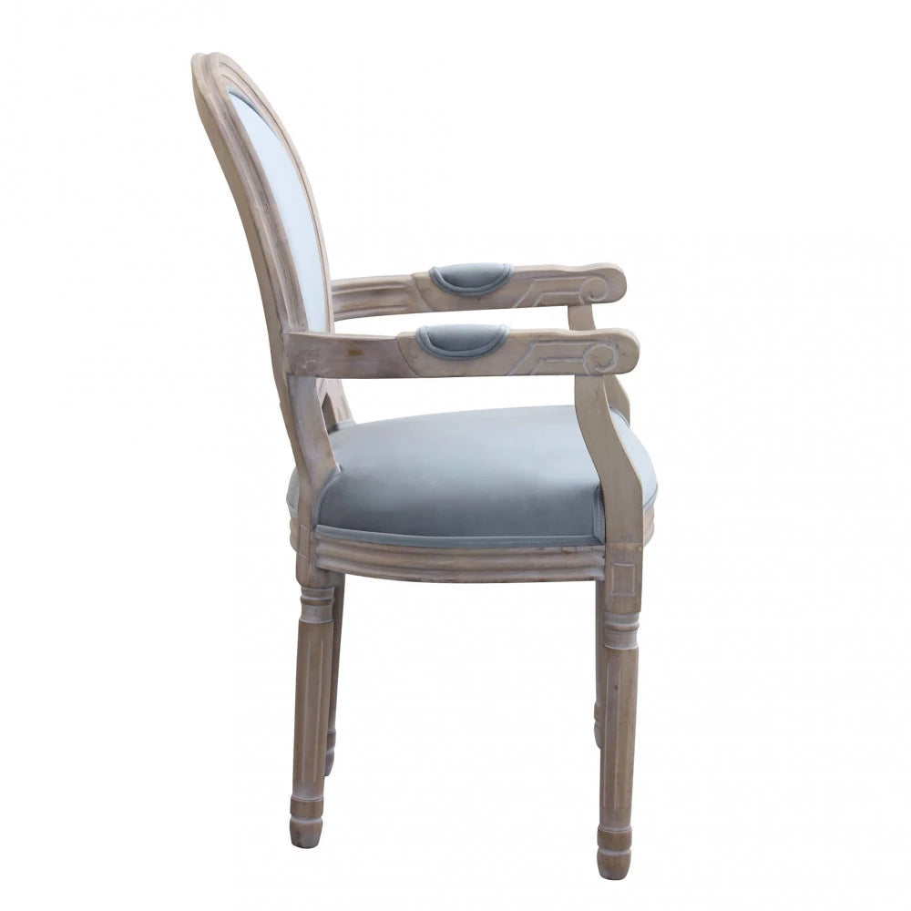 Poltrona in Velluto Grigio Constance: Comfort Avvolgente e Design Robusto per Interni