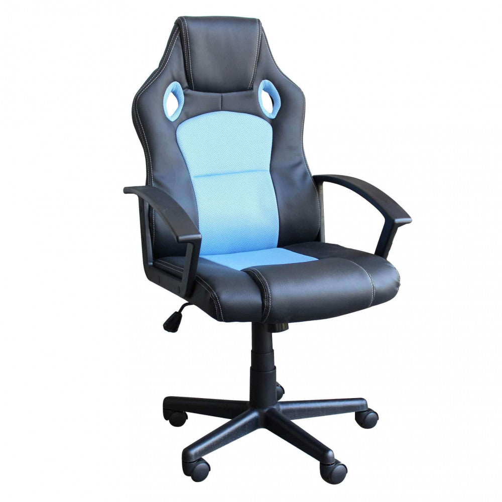 Vista frontale della poltrona da gaming Uncharted, che evidenzia il design ergonomico e la base a stella.
