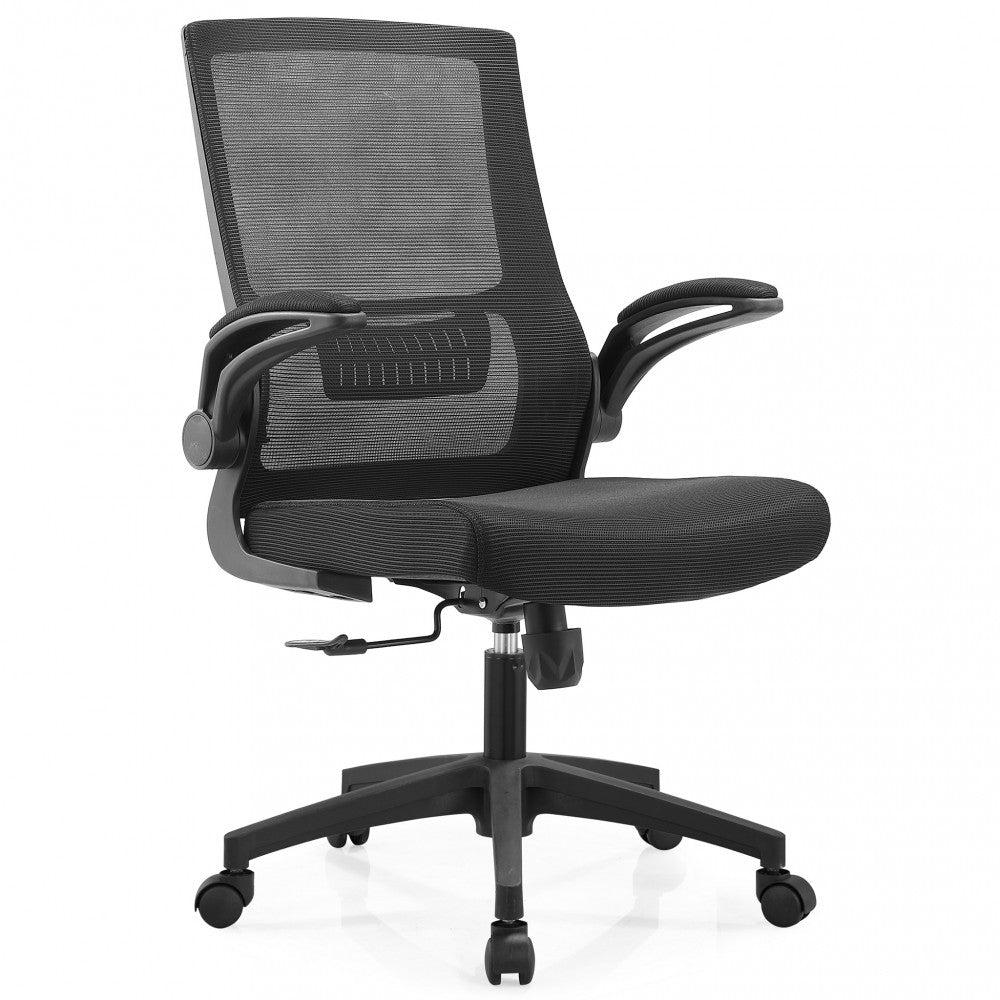 Dettaglio strutturale della poltrona da ufficio Sherrie su sfondo bianco, che evidenzia lo schienale ergonomico e i braccioli.