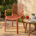 Poltrona Darlene Impilabile in Polipropilene Rosso - HF807364-RED