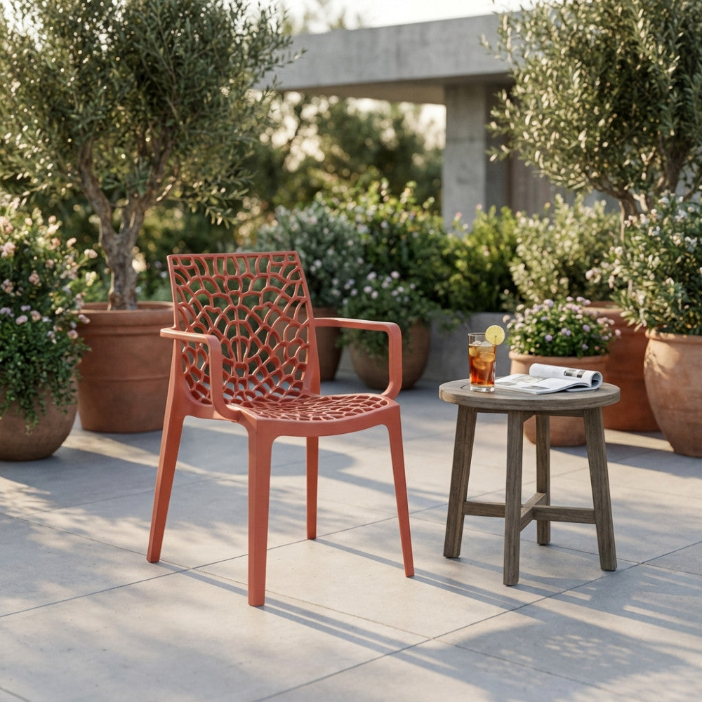 Poltrona Darlene Impilabile in Polipropilene Rosso - HF807364-RED - foto 2