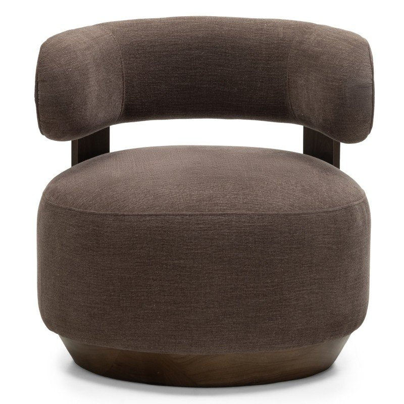 Poltrona Doux marrone espresso con legno di frassino noce - NN-DOU-UPH-ARM-BRO-607