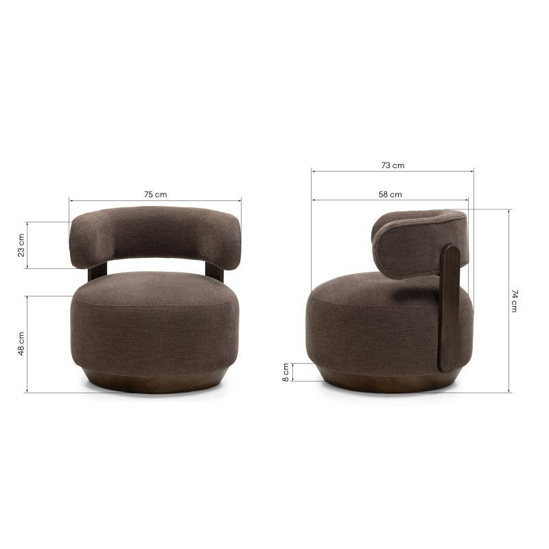 Poltrona Doux marrone espresso con legno di frassino noce - NN-DOU-UPH-ARM-BRO-607 - foto 9