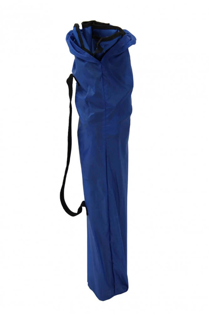 Poltrona Giada pieghevole Blu con struttura in metallo e tessuto resistente, ideale per giardino e campeggio, richiuso nel sacco