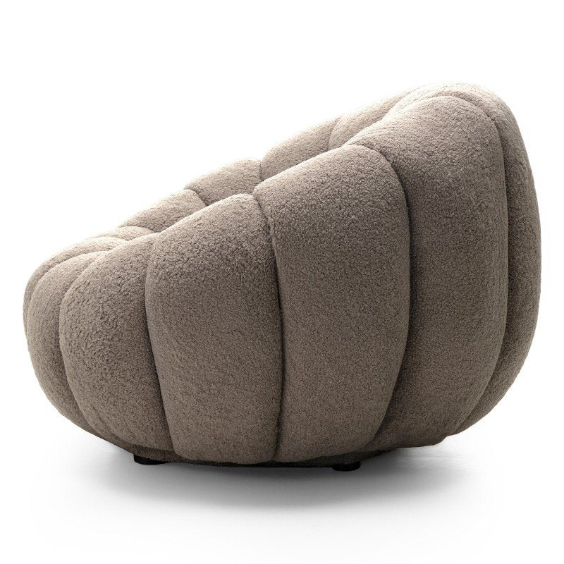 Poltrona girevole Flower in bouclé cappuccino - NN-FLO-UPH-ARM-MOC-626 - foto 5