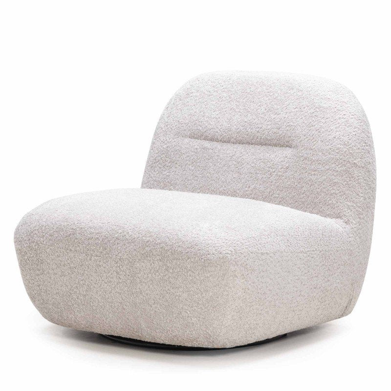Poltrona girevole Moom grigio beige dalle forme tonde - NN-MOO-UPH-ARM-GREBEI-621 - foto 4