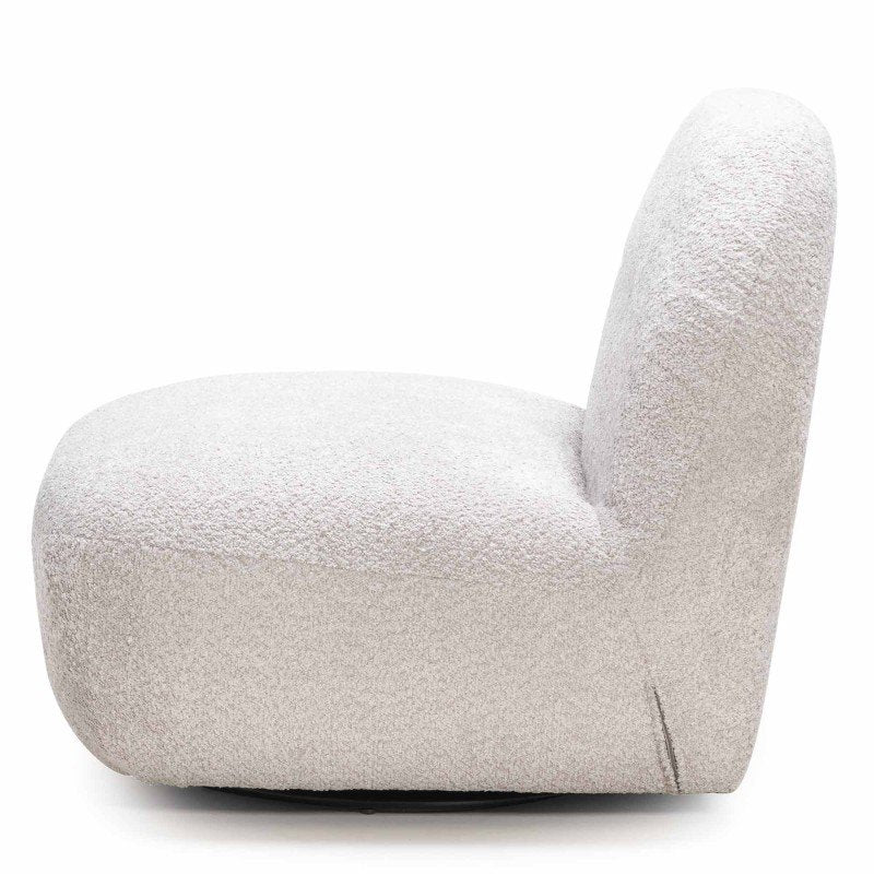Poltrona girevole Moom grigio beige dalle forme tonde - NN-MOO-UPH-ARM-GREBEI-621 - foto 5