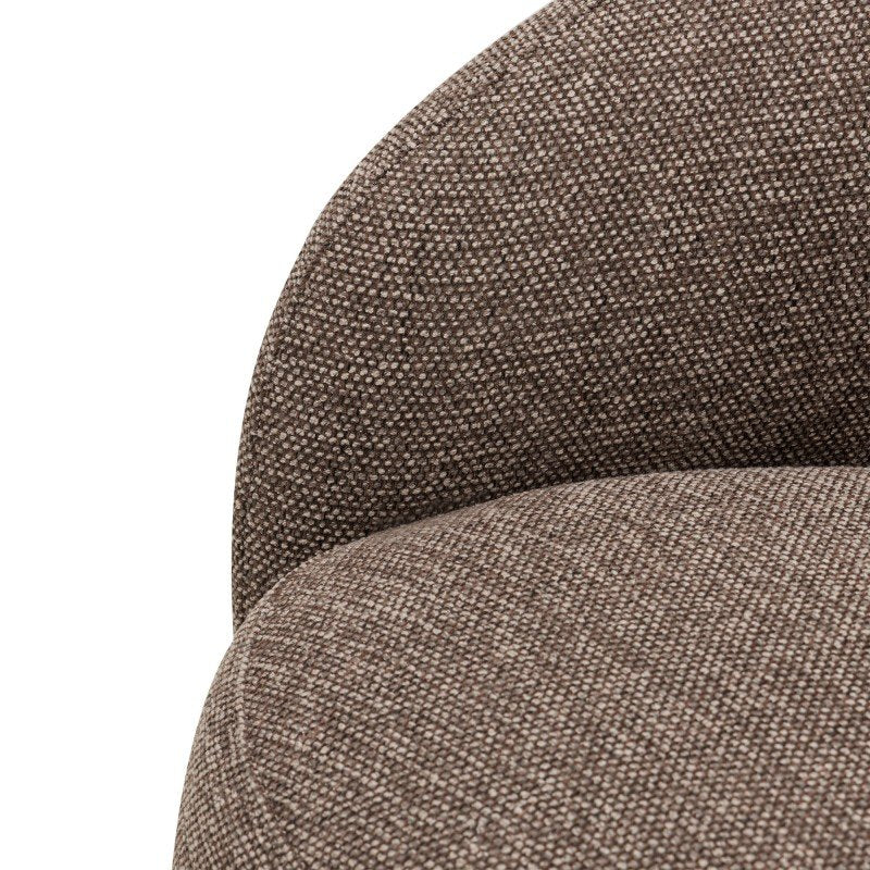 Poltrona girevole Nora marrone crema dalle forme tonde - NN-NOR-UPH-ARM-BRO-661 - foto 4