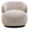 Poltrona girevole Oriel in ciniglia beige chiaro - NN-ORI-UPH-ARM-LIGBEI-228