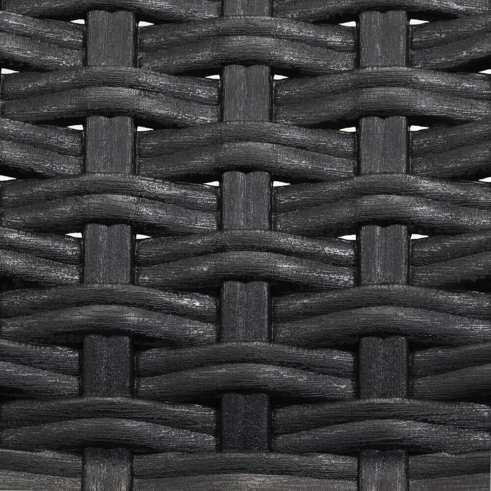 Poltrona Indiana in poly rattan antracite con braccioli, impilabile per esterni, trama schienale