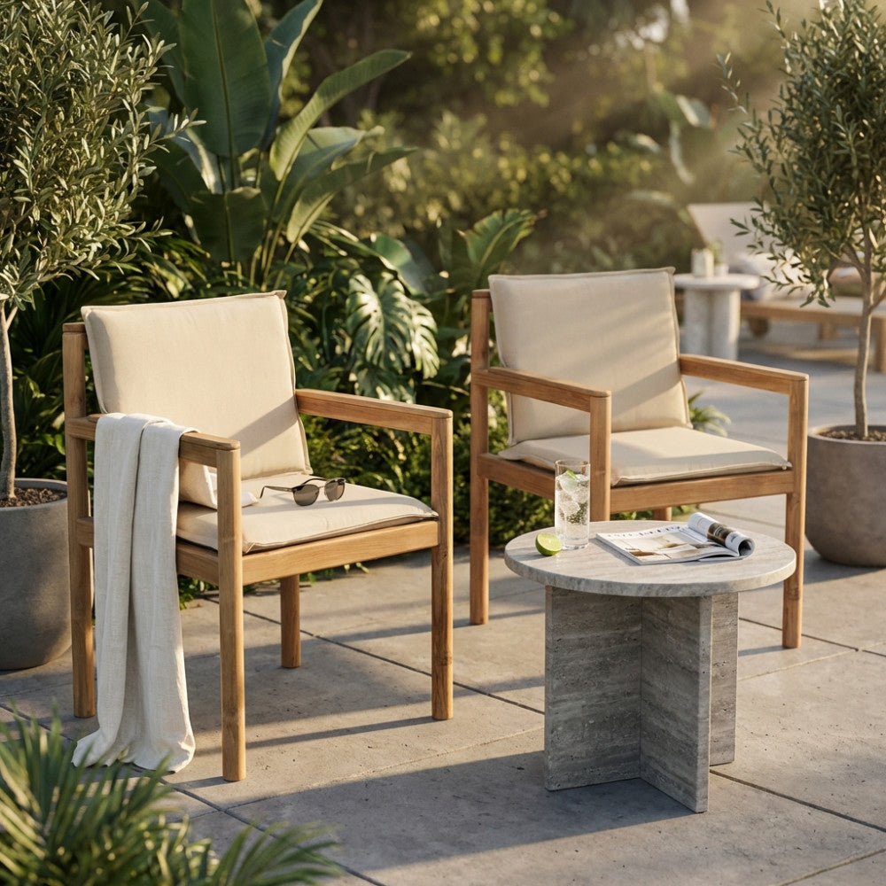 Poltrona Istanbul Impilabile in Teak con Cuscini - TE804340 - foto 2