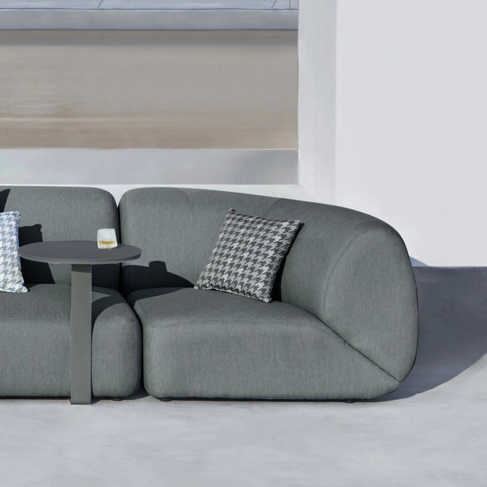 Poltrona Laterale da Esterno Vancouver con cuscini colore grigio, struttura in alluminio.