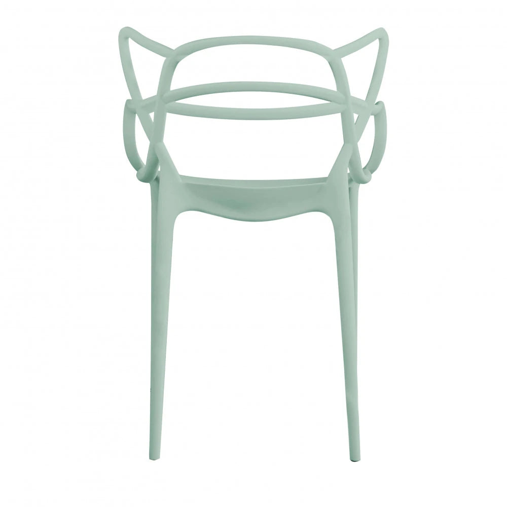 Poltrona Lily Verde in Plastica: Comfort Essenziale e Tocco di Natura vista retro