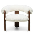 Poltrona Lole in bouclé crema con gambe in frassino noce - NN-LOL-UPH-ARM-CRE-650