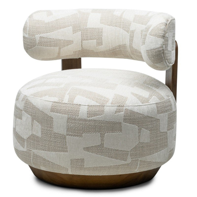 Poltrona Marabell beige crema con legno di frassino noce - NN-MAR-UPH-ARM-MUL-408
