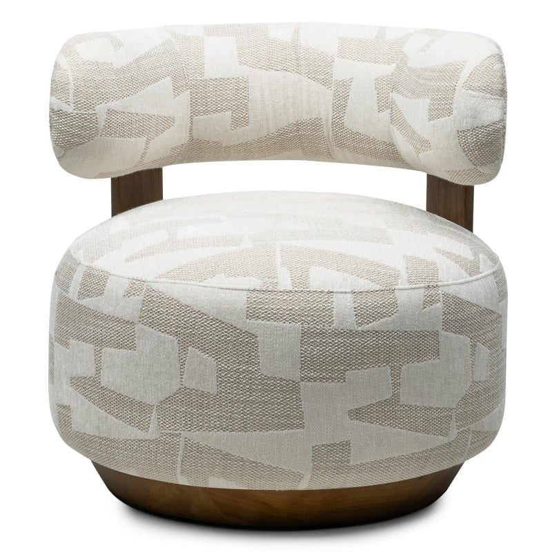 Poltrona Marabell beige crema con legno di frassino noce - NN-MAR-UPH-ARM-MUL-408 - foto 4
