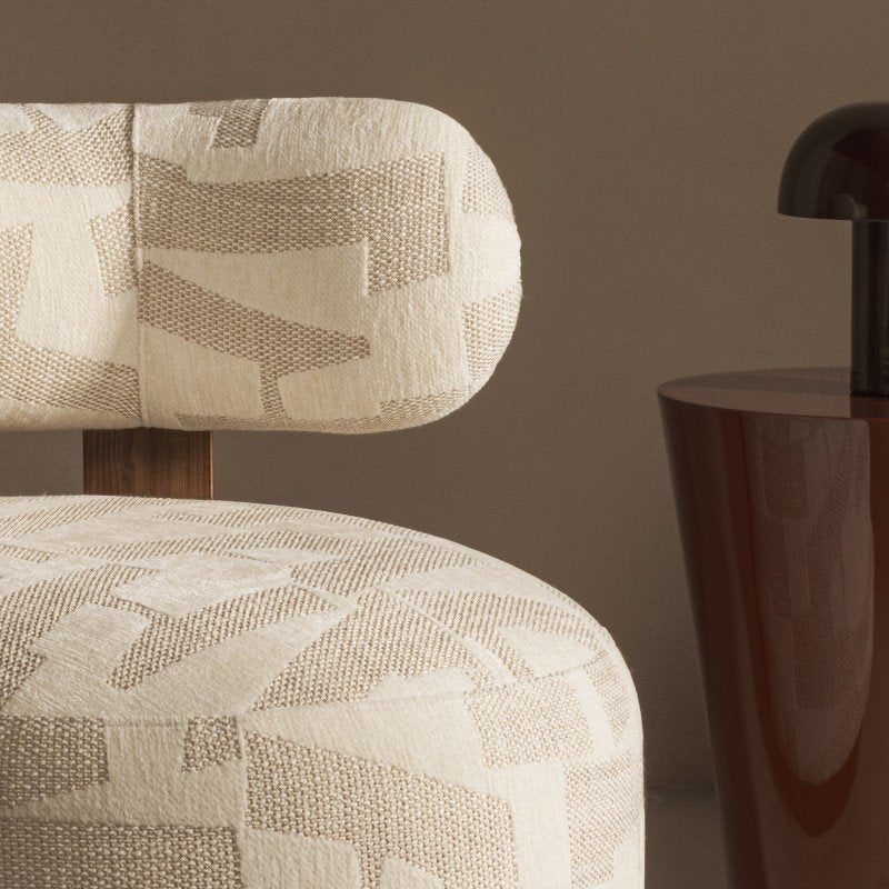 Poltrona Marabell beige crema con legno di frassino noce - NN-MAR-UPH-ARM-MUL-408 - foto 5