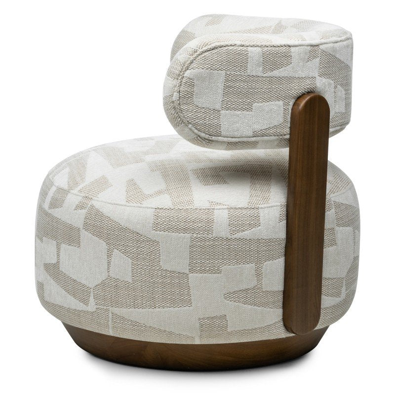Poltrona Marabell beige crema con legno di frassino noce - NN-MAR-UPH-ARM-MUL-408 - foto 6