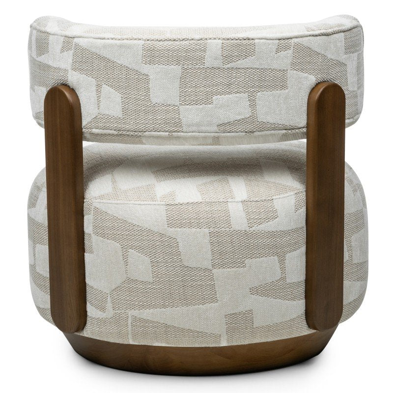 Poltrona Marabell beige crema con legno di frassino noce - NN-MAR-UPH-ARM-MUL-408 - foto 8