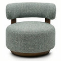 Poltrona Marabell blu beige con legno di frassino noce - NN-MAR-UPH-ARM-WAL-544