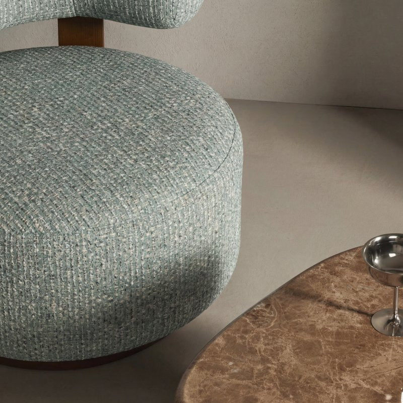 Poltrona Marabell blu beige con legno di frassino noce - NN-MAR-UPH-ARM-WAL-544 - foto 2