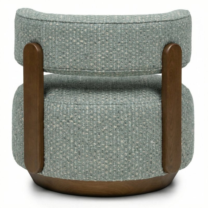 Poltrona Marabell blu beige con legno di frassino noce - NN-MAR-UPH-ARM-WAL-544 - foto 6