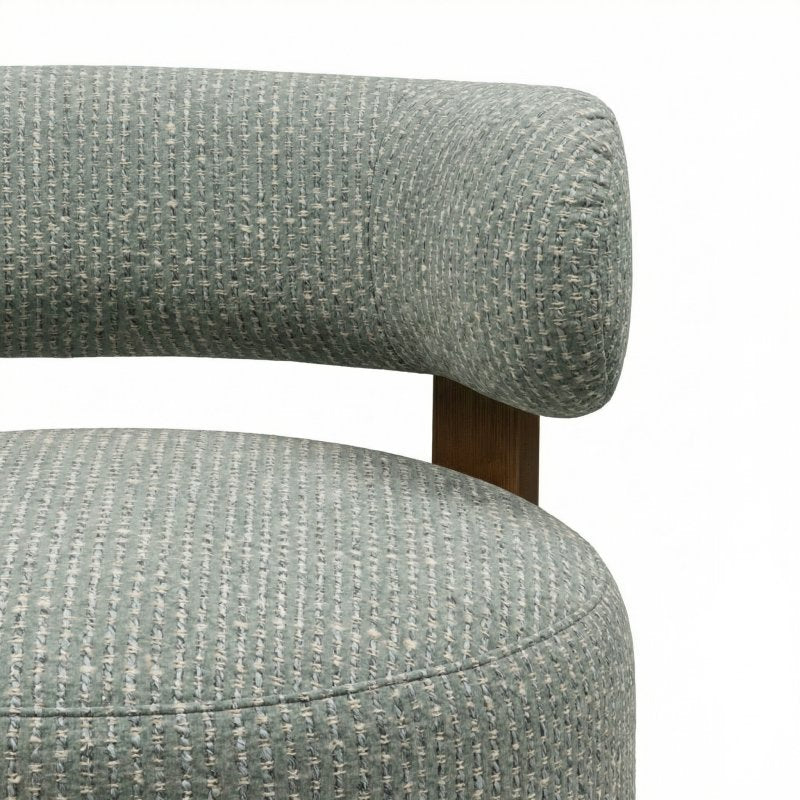 Poltrona Marabell blu beige con legno di frassino noce - NN-MAR-UPH-ARM-WAL-544 - foto 8