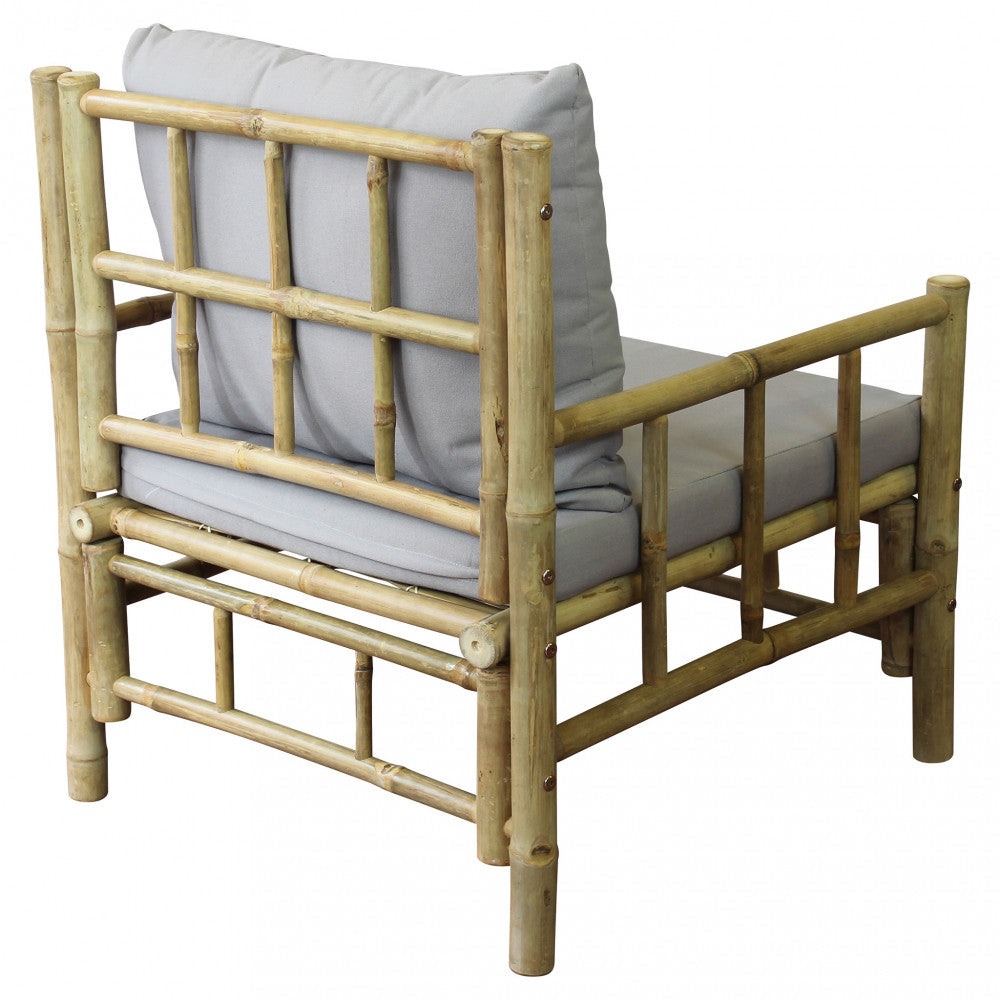 Poltrona Margarita in bamboo con cuscino, design naturale