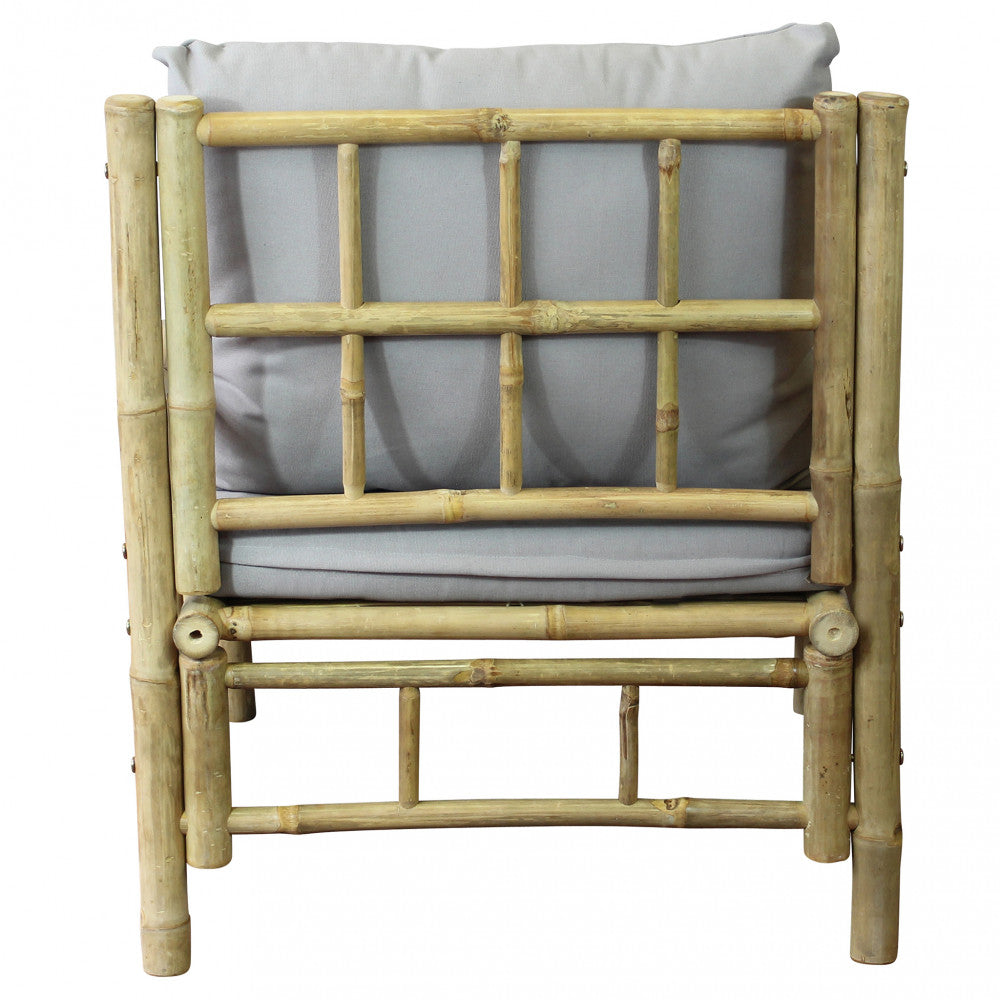 Poltrona Margarita in bamboo con cuscino, design naturale