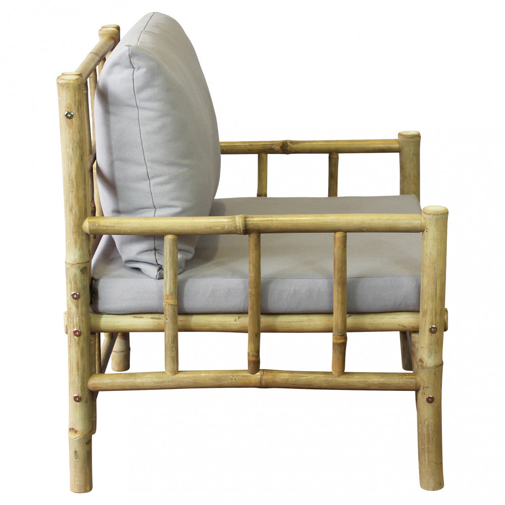 Poltrona Margarita in bamboo con cuscino, design naturale