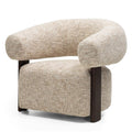 Poltrona Monique beige grigio con gambe in frassino noce - NN-MON-UPH-ARM-BEI-277
