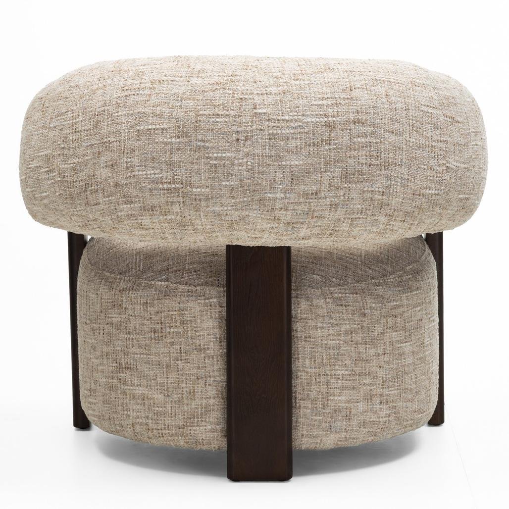 Poltrona Monique beige grigio con gambe in frassino noce - NN-MON-UPH-ARM-BEI-277 - foto 5
