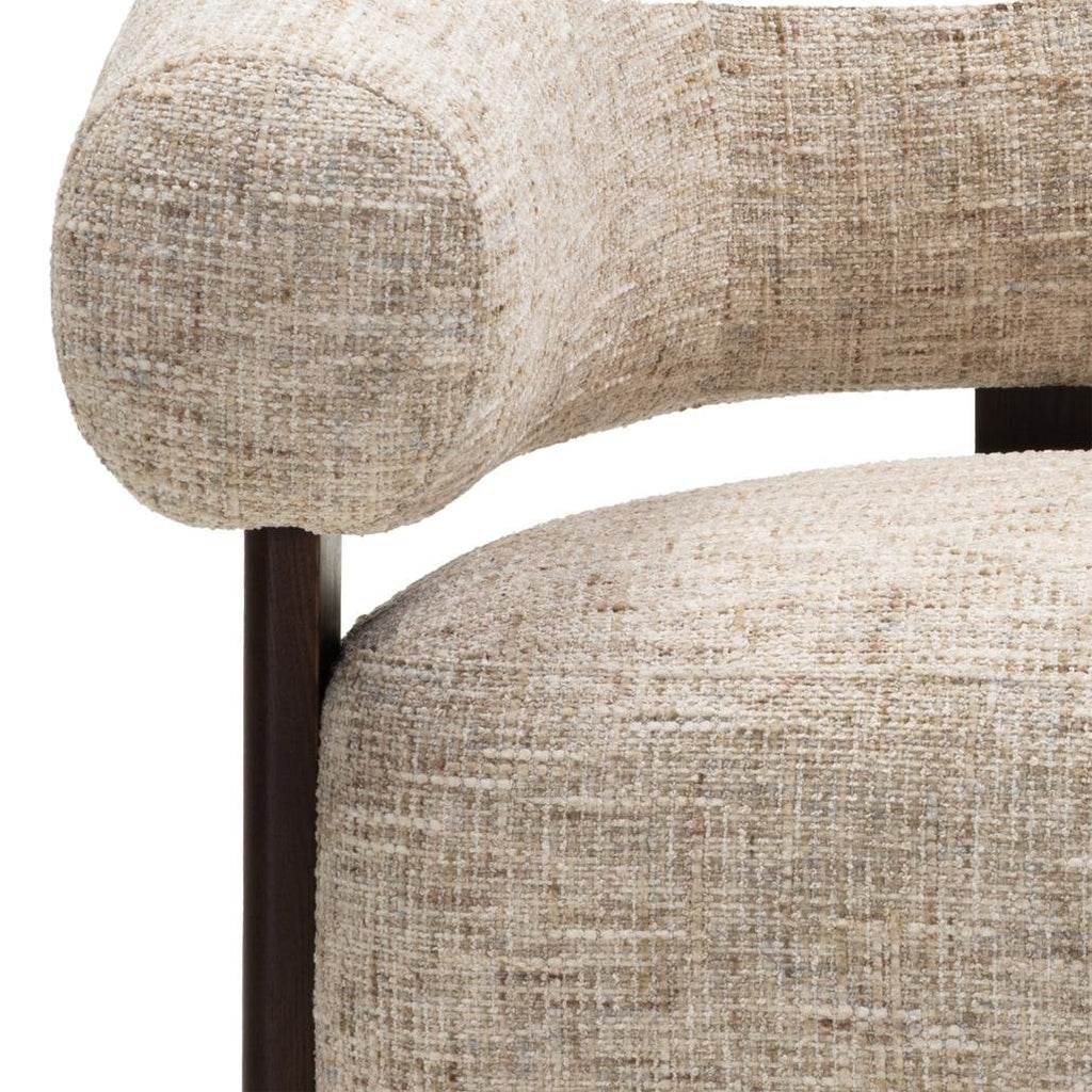 Poltrona Monique beige grigio con gambe in frassino noce - NN-MON-UPH-ARM-BEI-277 - foto 6