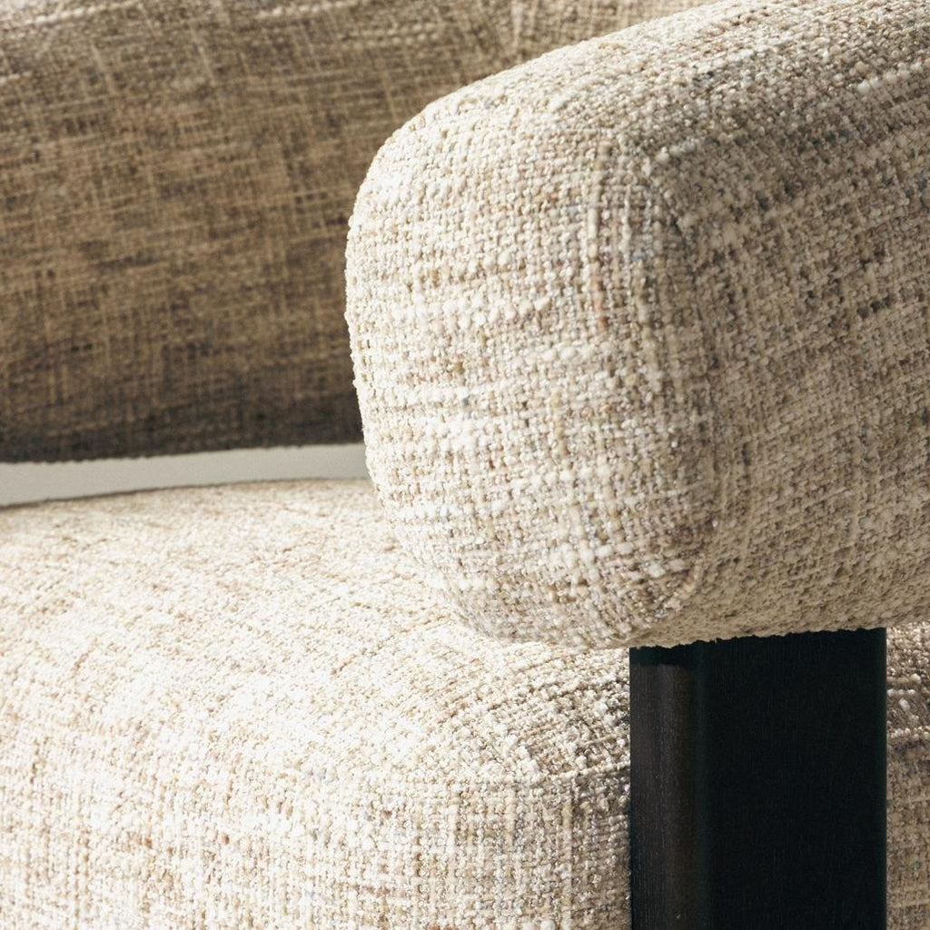 Poltrona Monique beige grigio con gambe in frassino noce - NN-MON-UPH-ARM-BEI-277 - foto 7