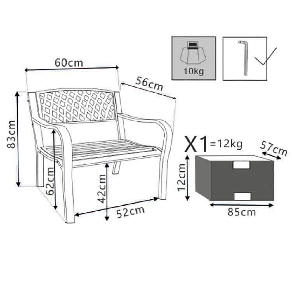 Cosma Poltrona Outdoor con Schienale a Rombi