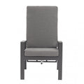 Poltrona reclinabile da giardino Giacarta antracite in alluminio con cuscino.