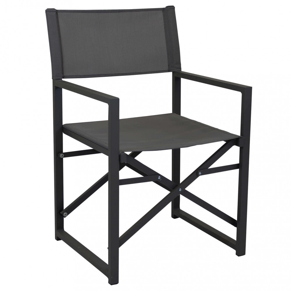 Poltrona da Esterno Regista Alicante in alluminio e textilene color antracite.