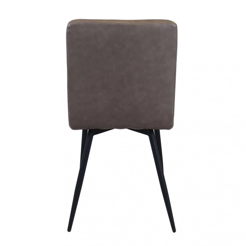 Poltrona Rosalyn Marrone: Eleganza Classica in Ecopelle, vista poseriore