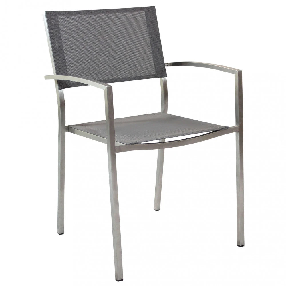 Sedia da giardino Florida in alluminio e textilene, design moderno e minimal.